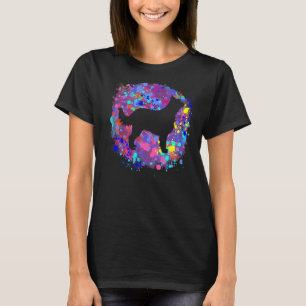 Berger Picard Dog Pet Pink Watercolor Splatter Art T-Shirt