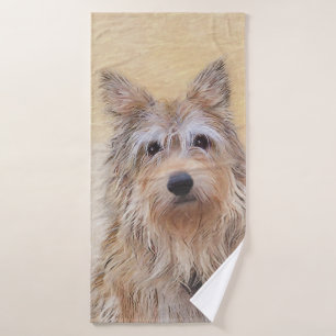 Berger Picard Painting - Cute Original Dog Art Bath Towel Set
