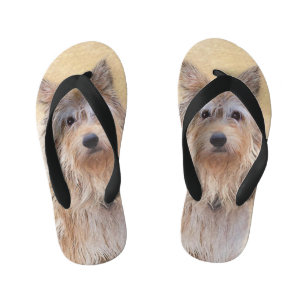 Berger Picard Painting - Cute Original Dog Art Kid's Flip Flops