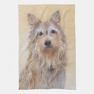 Berger Picard Painting - Cute Original Dog Art Kitchen Towel