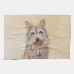 Berger Picard Painting - Cute Original Dog Art Kitchen Towel