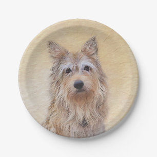 Berger Picard Painting - Cute Original Dog Art Paper Plate