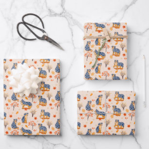 Bergers australiens Motif de feuilles d'automne bu