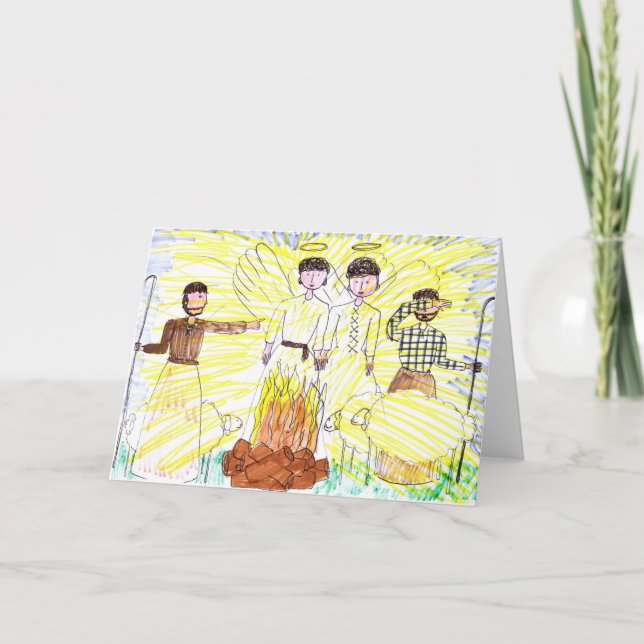 Bergers sur le terrain Carte de Noël (Devant)