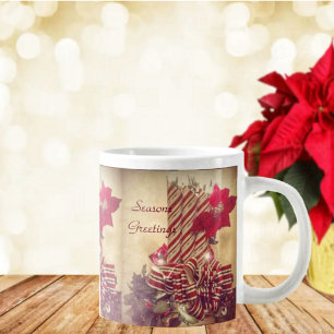 Beribboned Holiday Candle Large Coffee Mug