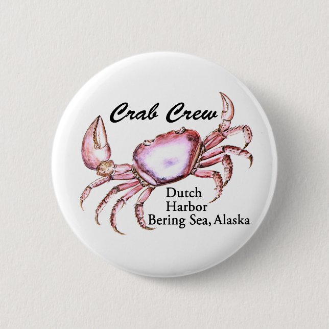 Bering Sea Alaska Crab Fishing 2 Inch Round Button (Front)