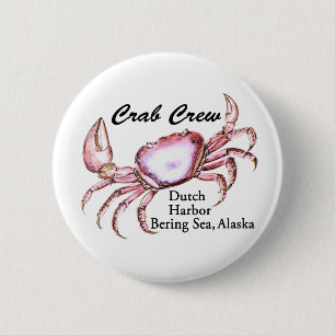 Bering Sea Alaska Crab Fishing 2 Inch Round Button
