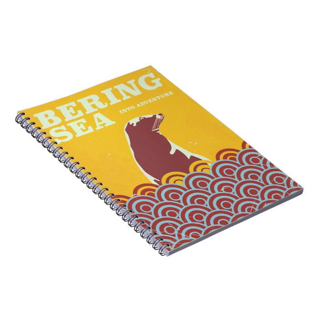 Bering Sea vintage style 1970s adventure poster Notebook (Right Side)