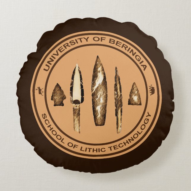 Beringia School of Lithic Technology Round Pillow (Front)