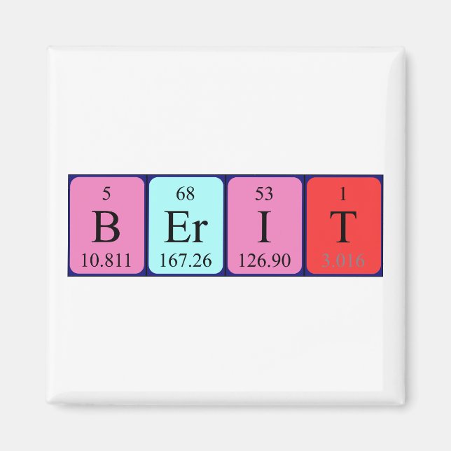 Berit periodic table name magnet (Front)