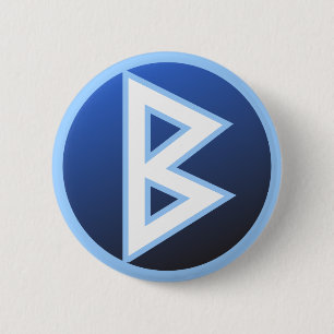 Berkana Beorc Rune 2 Inch Round Button