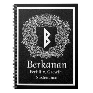Berkanan Rune /Fertility / Black Version Notebook