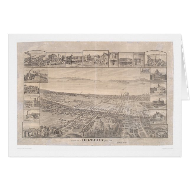Berkeley, CA. Panoramic Map 1891 (0099A) - Unrest. (Front Horizontal)