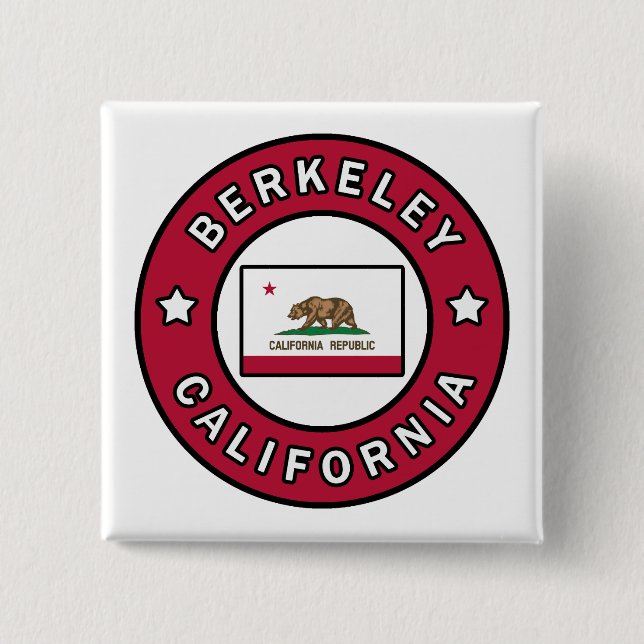 Berkeley California 2 Inch Square Button (Front)
