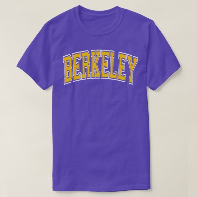 Berkeley California Ca Varsity Amber Text TShirt 2 (Design Front)