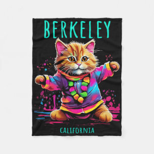 Berkeley California Usa Fun Cute Colorful Dancing  Fleece Blanket