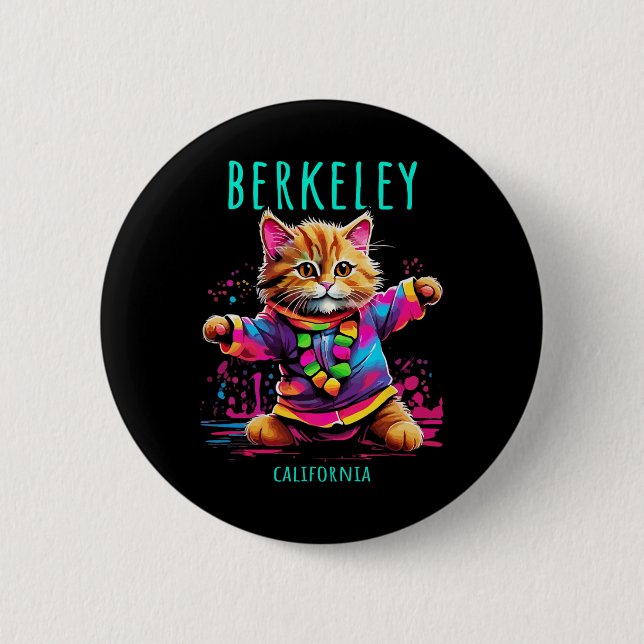 Berkeley California Usa Fun Cute Colourful Dancing 2 Inch Round Button (Front)