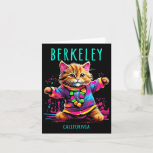 Berkeley California Usa Fun Cute Colourful Dancing Card