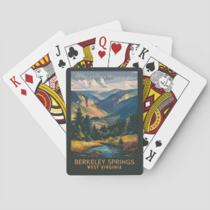 Berkeley Springs Illustration Travel Art Vintage Playing Cards