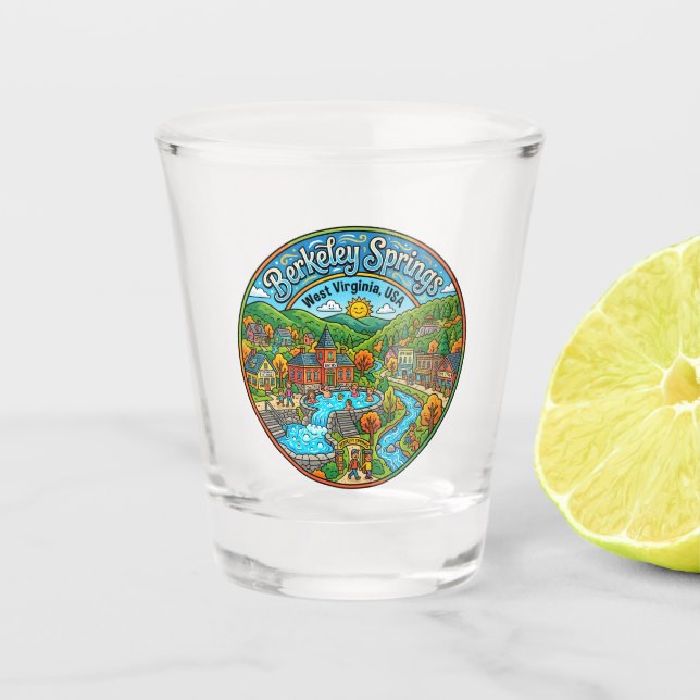Berkeley Springs USA Shot Glass (Front)