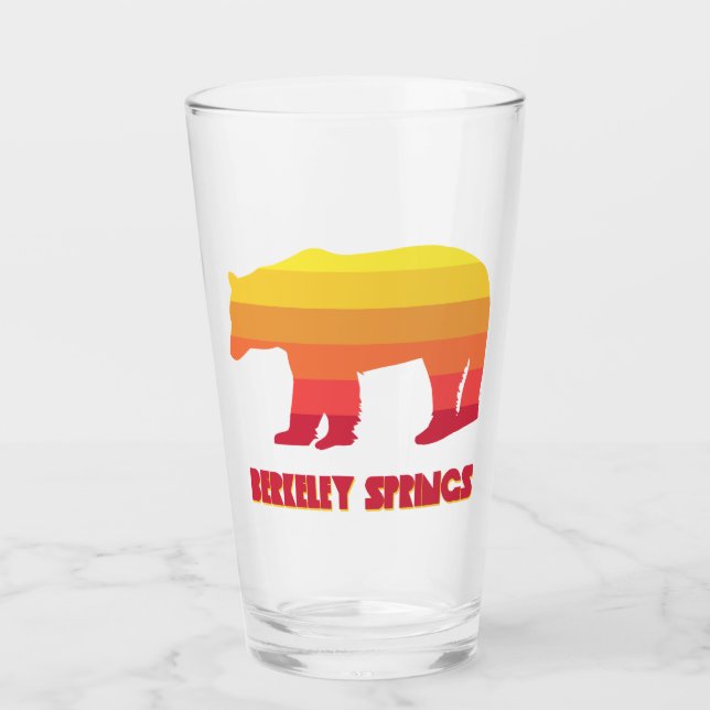 Berkeley Springs West Virginia Rainbow Bear Glass (Front)