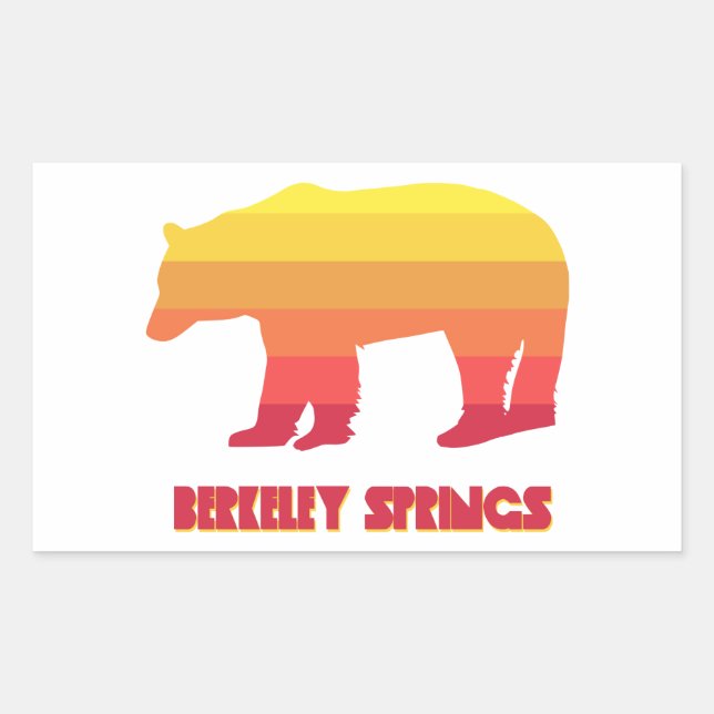 Berkeley Springs West Virginia Rainbow Bear Sticker (Front)