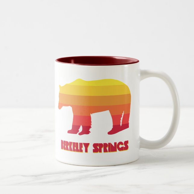 Berkeley Springs West Virginia Rainbow Bear Two-Tone Coffee Mug (Right)