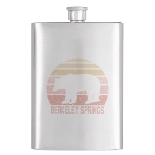 Berkeley Springs West Virginia Retro Bear Hip Flask