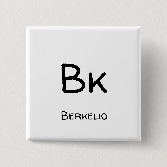 Berkelio - Bk 2 Inch Square Button (Front)