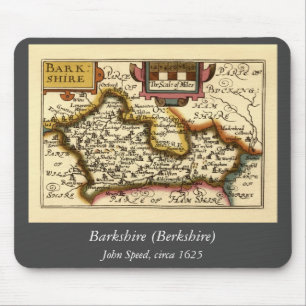 Berkshire Barkshire County England Antiquarian Map Mouse Pad