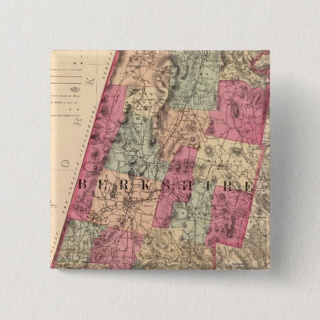 Berkshire County 2 Inch Square Button (Front)