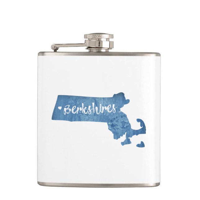 Berkshires Massachusetts Wood Grain Hip Flask (Front)