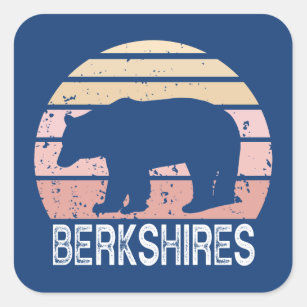 Berkshires Retro Bear Square Sticker