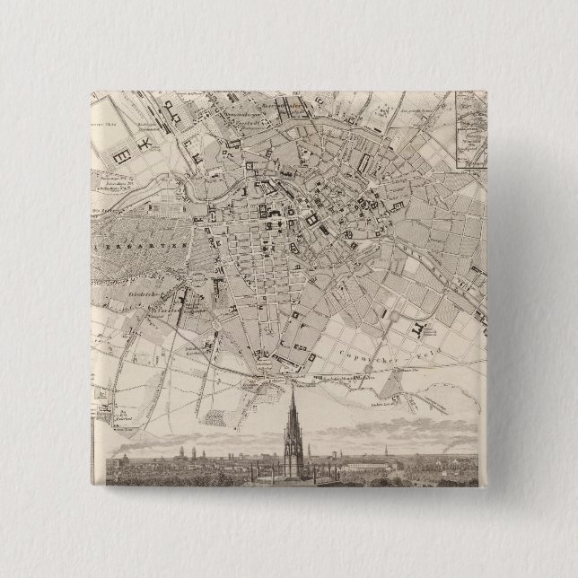 Berlin 2 inch square button (Front)
