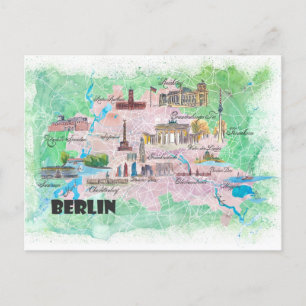 Berlin Allemagne Carte illustrée avec les routes p