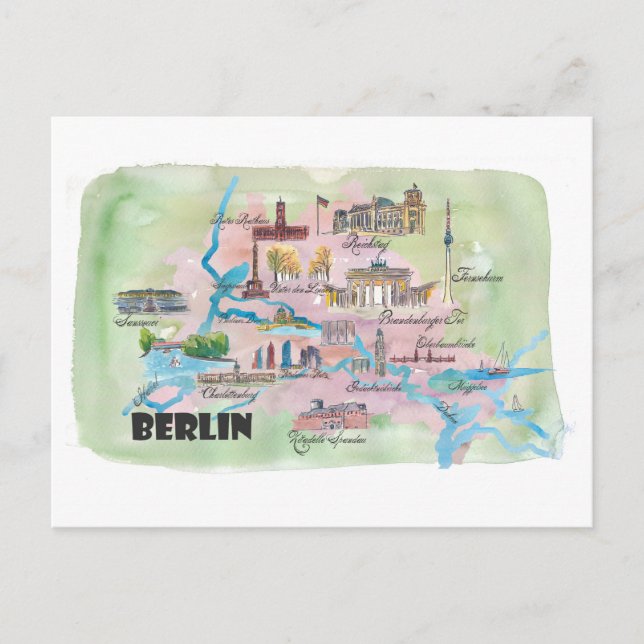Berlin Allemagne Retro Vintage Carte (Devant)