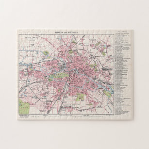 Berlin and Environs Antique Map Jigsaw Puzzle