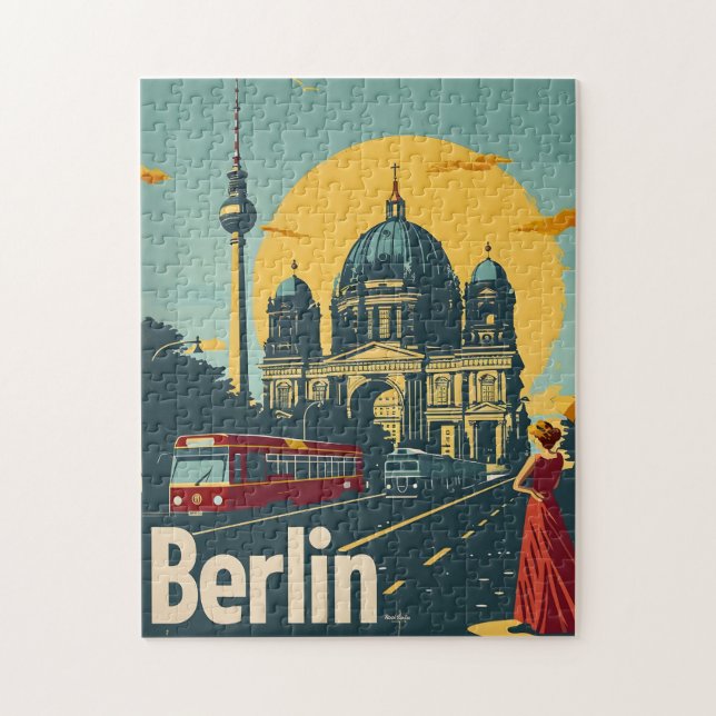 Berlin Art Deco Postcard Jigsaw Puzzle (Vertical)
