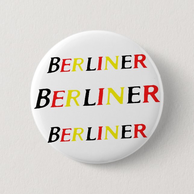 Berlin,Berliner, Germany in Colours of Flag 2 Inch Round Button (Front)
