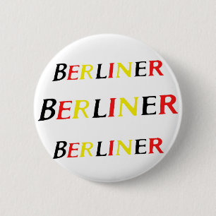 Berlin,Berliner, Germany in Colours of Flag 2 Inch Round Button