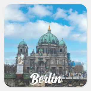 Berlin Cathedral and TV tower in Berlin, Germany Square Sticker