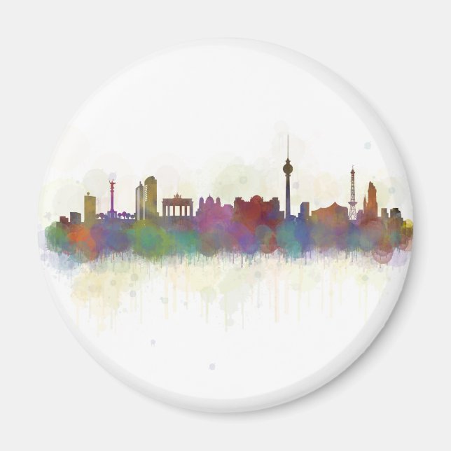 Berlin city Germany. Deutsche Skyline art v2 Magnet (Front)