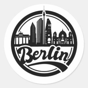 Berlin City Vintage Round Logo Classic Round Sticker
