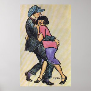 Berlin Couple Dancing Early 1900's Poster