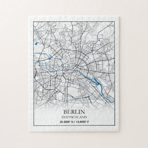 Berlin Deutschland Germany City Map Coordinates Jigsaw Puzzle