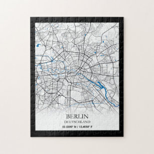 Berlin Deutschland Germany City Map Coordinates Jigsaw Puzzle