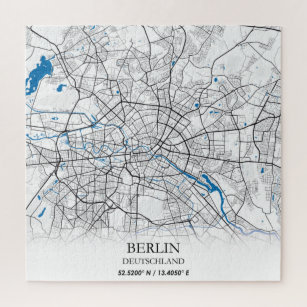 Berlin Deutschland Germany City Map Coordinates Jigsaw Puzzle