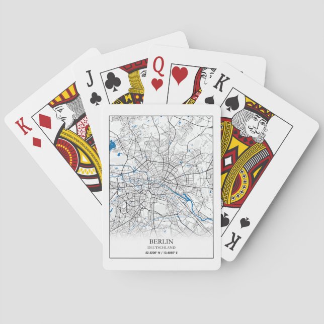 Berlin Deutschland Germany City Map Travel Lover Playing Cards (Back)
