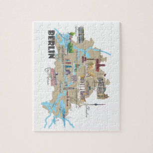 Berlin Favourite Map with sightseeing Highlights Jigsaw Puzzle