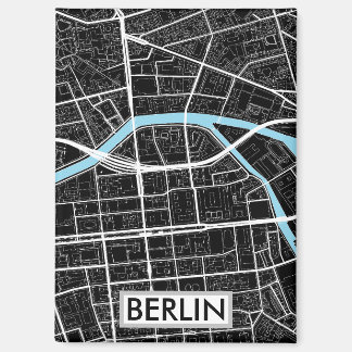Berlin Germany Black City Map Magnet